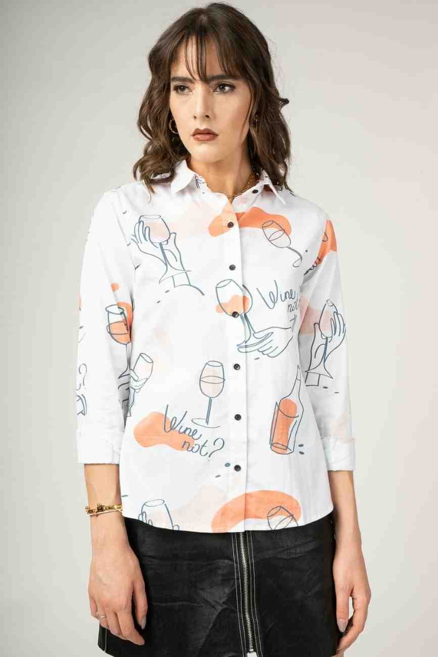 Wine Bottle Printed Girls T-Shirt Full sleeve